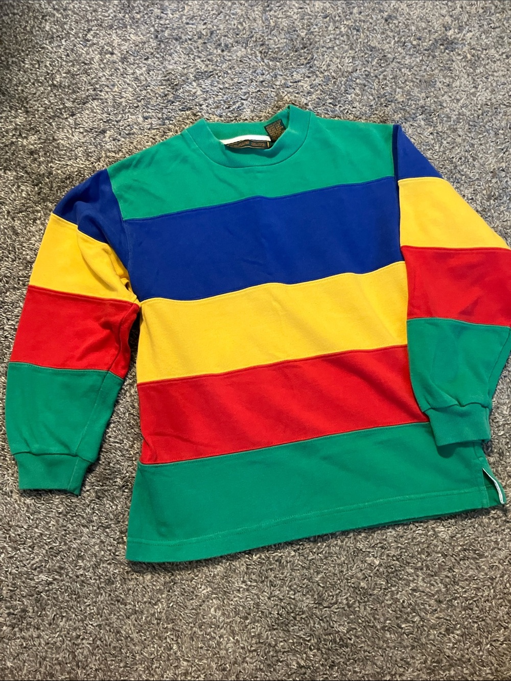 Vintage Class Club Color Block Boy’s Long Sleeve Shirt size Small 8